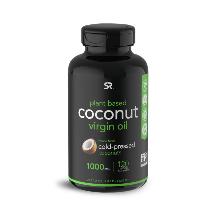 Кокосовое масло 1000 мг, Coconut Oil Virgin Organic 1000 mg, Sports Research, 120 капсул