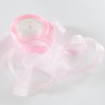 Лента декоративная (1,2 см*22,85 м) Органза, Розовый, 1 шт.