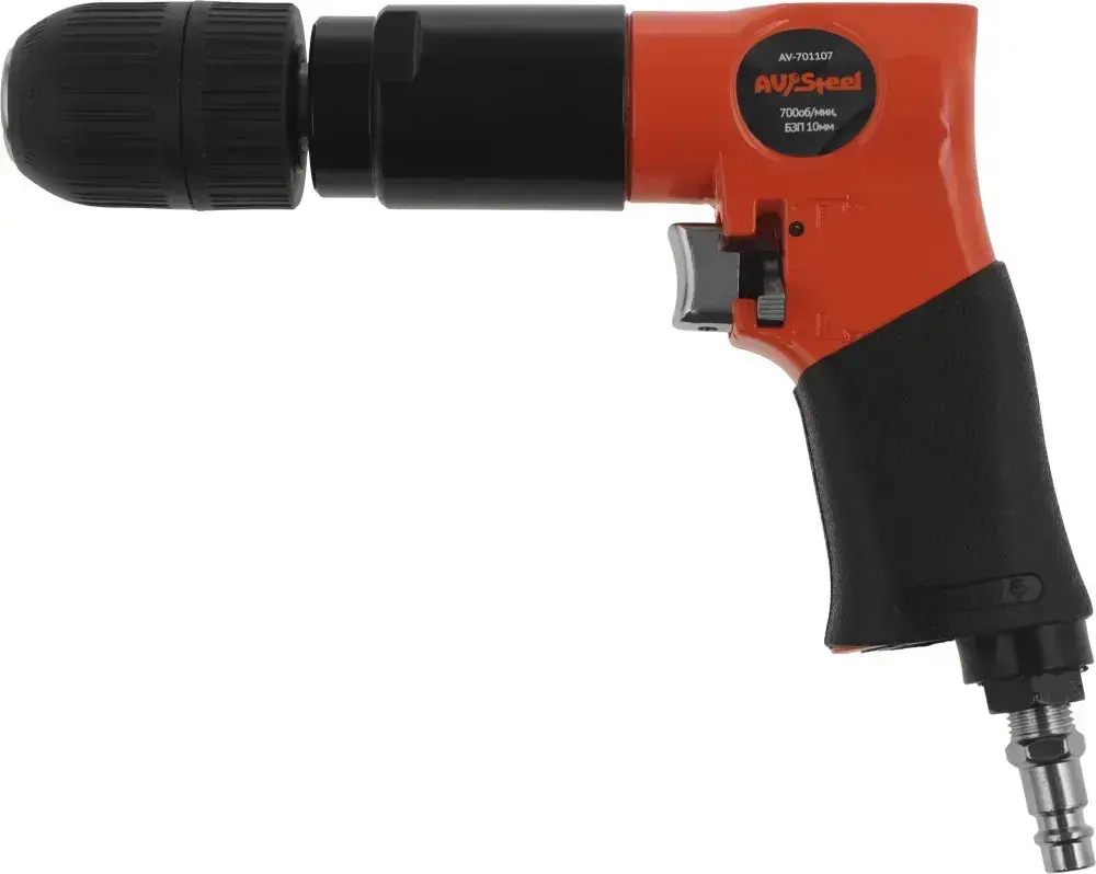 Дрель прямая Av Steel AV-701107 114л/мин патр.:быстрозажимной оранжевый/черный