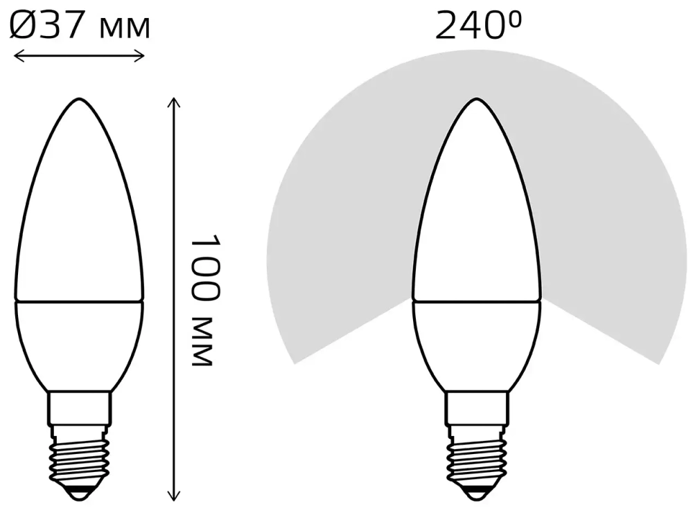 Лампа Gauss LED Elementary Свеча 6W E14 4100K (3шт в упак) 33126T