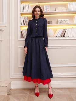 Юбка бохо вельветовая миди