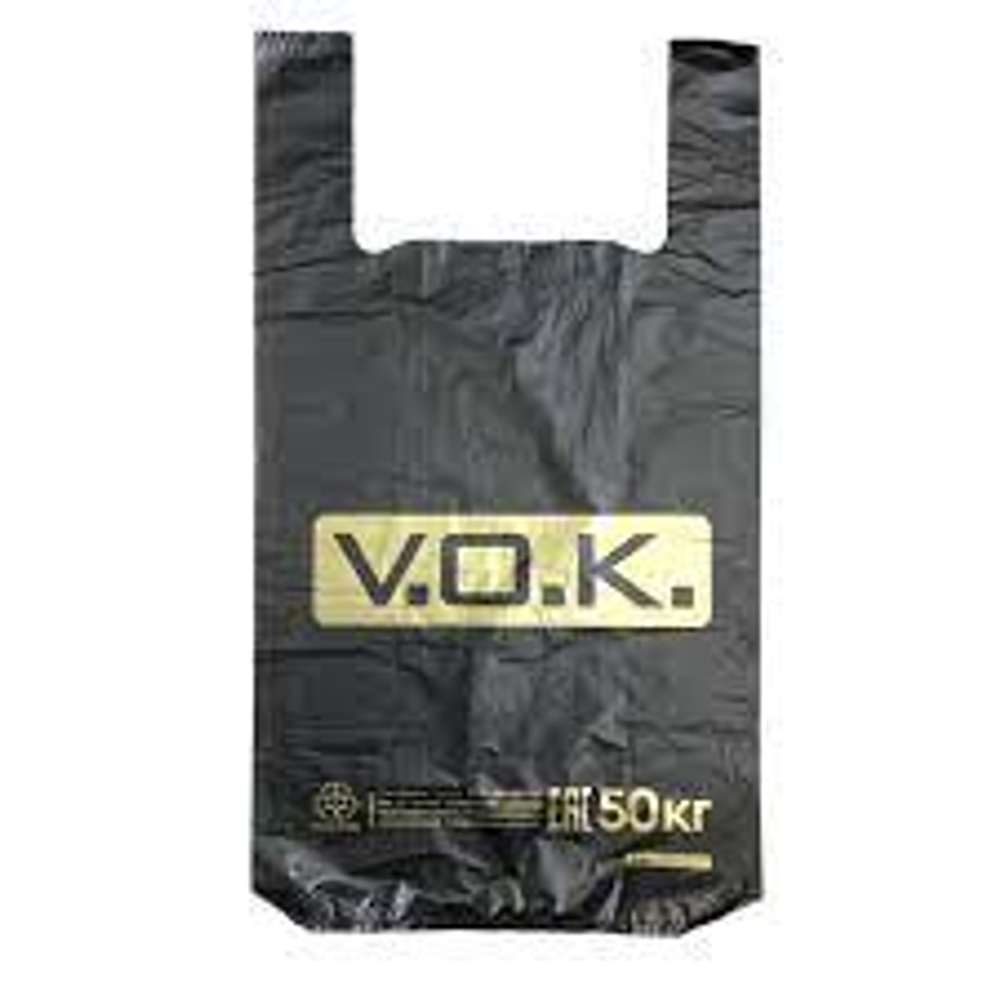 Майка 30+16*55см 25мкм 100шт VOK Черная