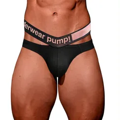 Мужские трусы стринги черные PUMP! MP234-2