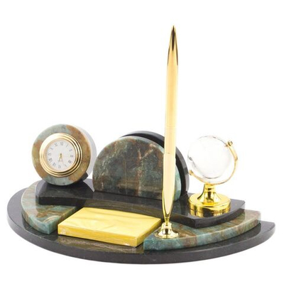Настольный мини-набор "Глобус" камень офиокальцит
