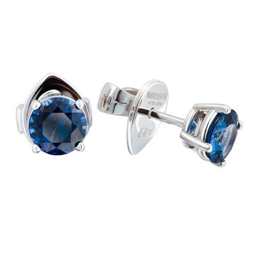 Серьги Пусеты С Сапфиром, E0015-11/2