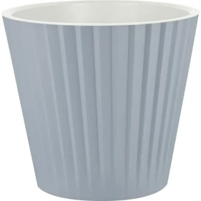 Горшок для цветов пластиковый 10,5л d-28см «Sand» c дренажной вставкой, утренний туман