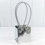 Пакет подарочный 13х11.5х11.5см Ваза для цветов (Серебряный)