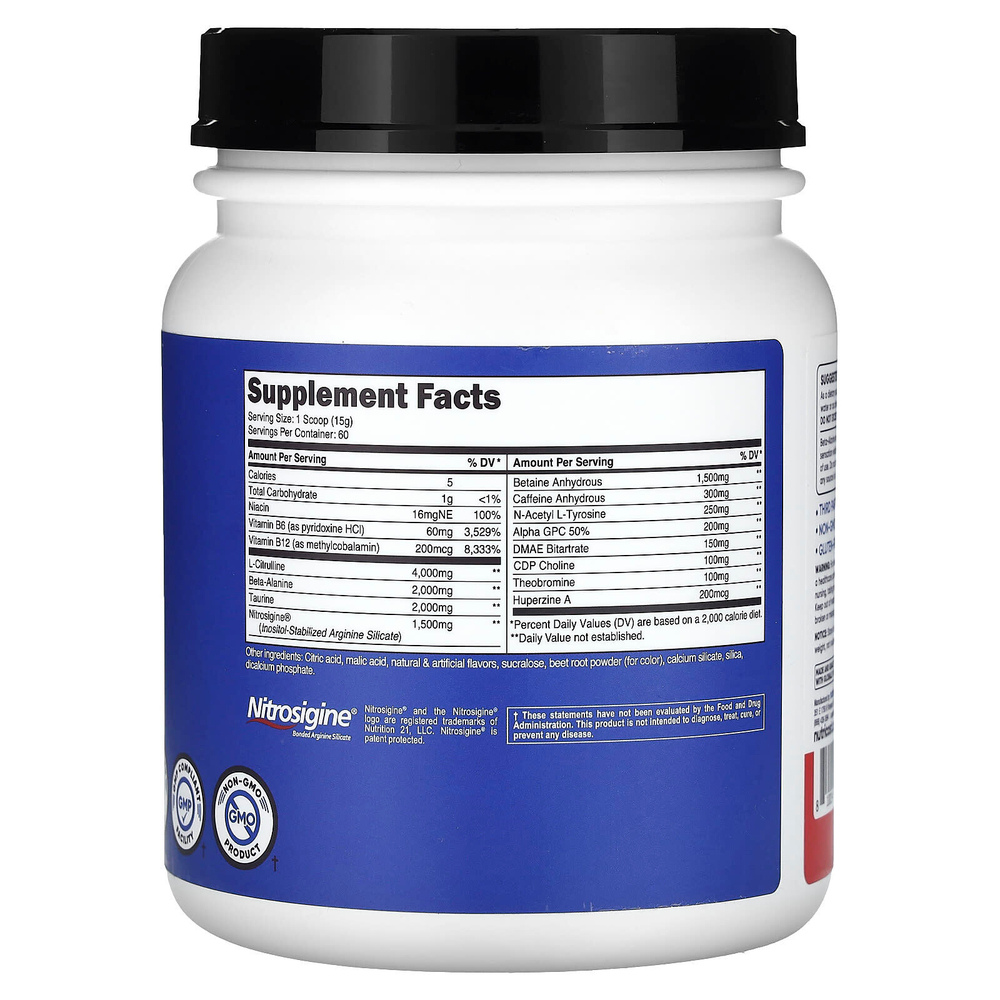 Nutricost, Performance, PRE-X, предтренировочный комплекс Xtreme, со вкусом фруктового пунша, 1002 г (2,2 фунта)