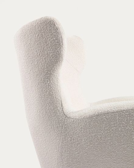 Patio Кресло из белого флиса с ножками из натурального каучука Испания