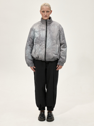 Бомбер стеганый вареный "Беломорканал". Сине-бурый