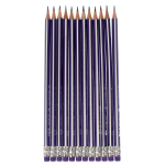 Карандаш ч/г "Полоски" трехгранный с ластиком, цветной срез, 6 цветов микс (Комплект 6шт.)