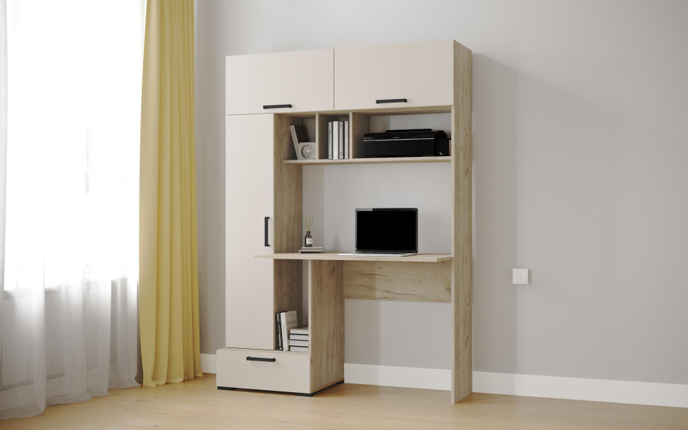 Компьютерный стол Квартет-11, Дуб крафт серый, кашемир