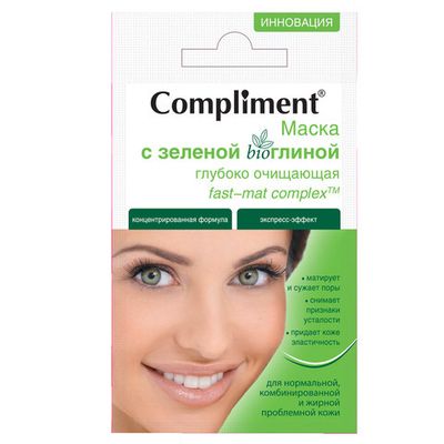 Compliment Маска с зеленой bioГлиной глубоко очищающая fast-mat complex