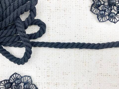 Веревка х/б крученая, d 6 мм, чёрный