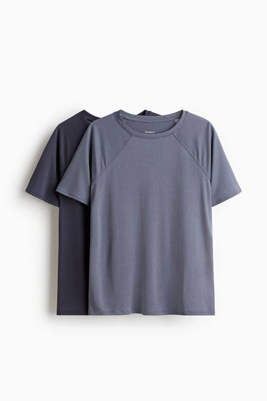 H&M Набор из двух спортивных футболок DryMove™, стальной синий