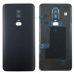 Задняя крышка для OnePlus 6 черная матовая (Midnight Black) со стеклом камеры