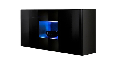 Подвесной комод Лана 2 МДФ (черный) 120*40*70 см, Черный, Черный МДФ   Фиеста