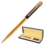 Ручка подарочная шариковая GALANT "ARROW GOLD", корпус черный/золотистый, детали золотистые, узел 0,7 мм, синяя, 143523