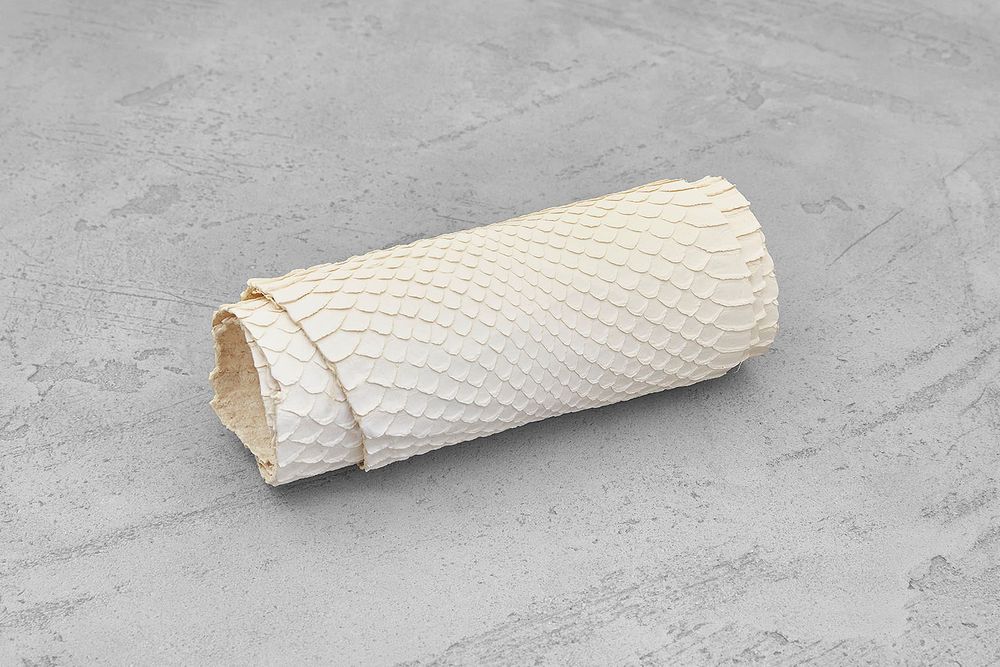 Кожа змеи 780х100мм (белая матовая)