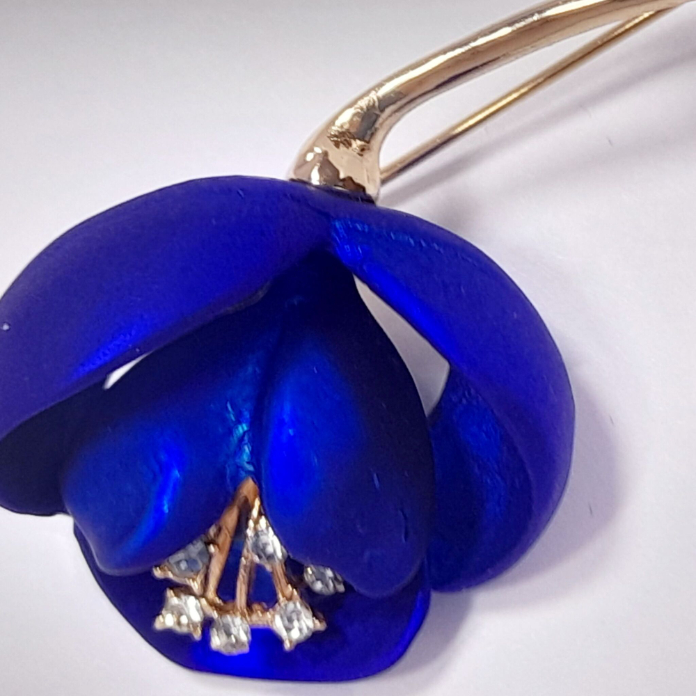 Брошь "Цветок красный"