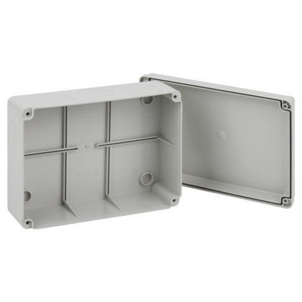 Коробка распаячная ОП 190х140х75мм приборная подъездная на винтах с гладкими стенками IP55 KORvp Эра Б0058944 Коробка распаячная ОП 190х140х75мм приборная подъездная на винтах с гладкими стенками IP55 KORvp Эра Б0058944