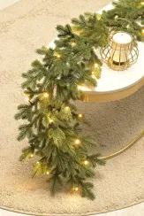 Хвойная ветвь Чарующая 180*30 см., 48 теплых-белых LED ламп, 100% литая хвоя, ЕлкиТорг (52092)