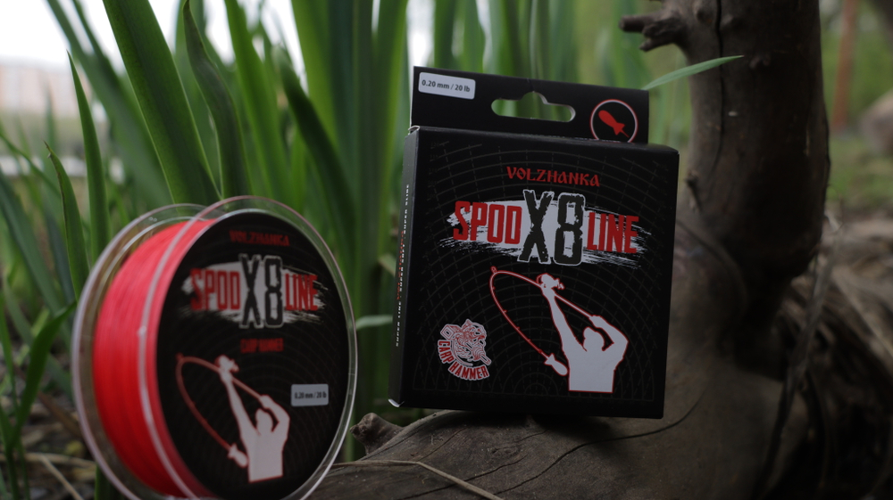 Леска плетеная Carp Hammer "Spod Line X8" 300м цв. красный