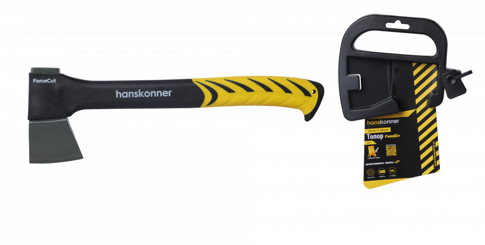 Топор 440г, фиберглассовая рукоятка, кованый, Hanskonnner