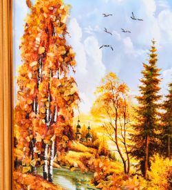 AMB-74/24 Картина «Красота природы» (с янтарной крошкой) дер.краш.рамка 12х15