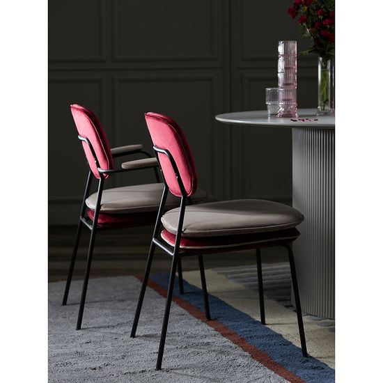 Стул с подлокотниками pea, велюр, бордовый/бежевый