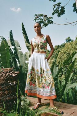 ZARA КОРОТКИЙ ТОП С ПРИНТОМ И УЗЛОМ, РАЗНОЦВЕТНЫЙ