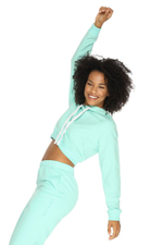 Укороченное худи с капюшоном (Размер: XS) (Цвет: черный)