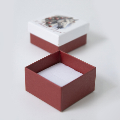 Футляр картонный "Новогодняя. Лошадка №3.4", 60х60х34 мм