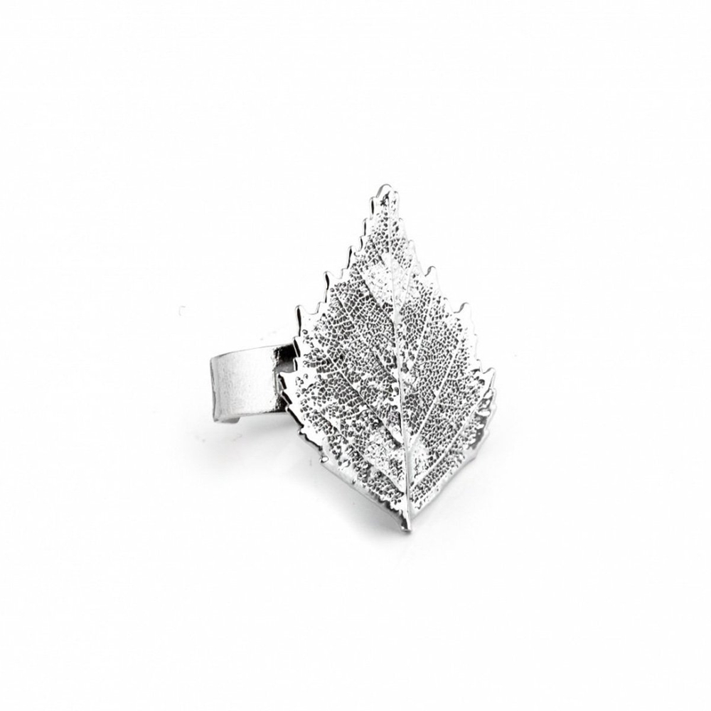 Кольцо с листьями Ester Bijoux Филигранная Берёза LF95R- S BW