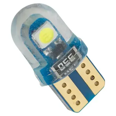 Лампочка светодиодная T10-3030-2SMD silica gel 12v белая KING T10-3030-2SMD silica gel W