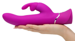 Лиловый вибратор Curve Thrusting Rechargeable Rabbit Vibrator - 24,1 см. (Цвет: лиловый)