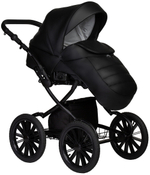 Детская коляска Indigo Mio Eco Plus 14 3 в 1 с автокреслом Avionaut Cosmo Black 01 черная кожа