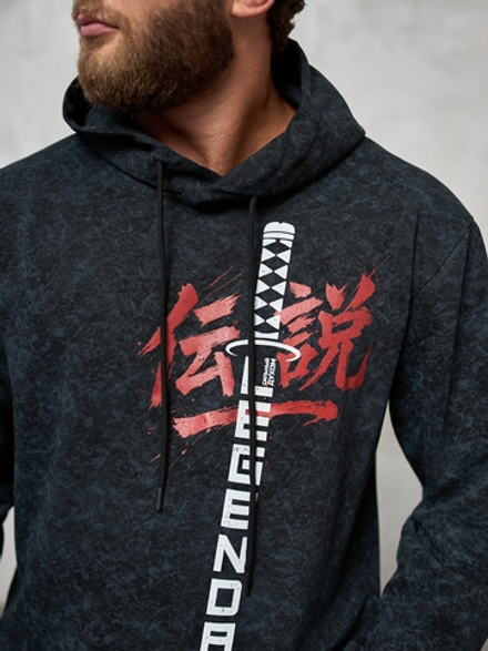Толстовка демисезонная мужская LEGENDA Меч черная