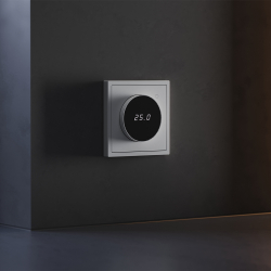 Терморегулятор электронный VOLTUM S70 с индикацией и датчиком, для теплого пола, (серый)
