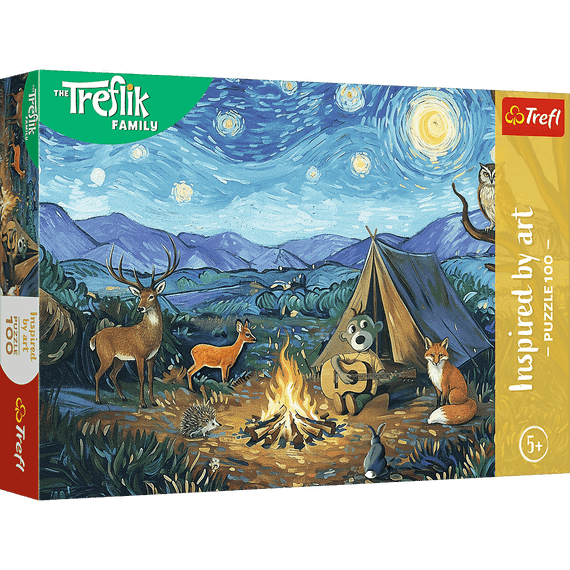 Pazl / Пазлы / Puzzles - "100" Inspired By Art - By the campfire /  The Treflik Family
