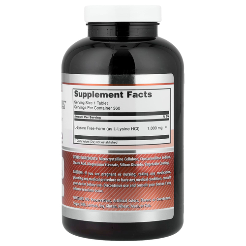 Amazing Nutrition, L-лизин, 1000 мг, 360 таблеток