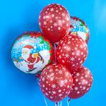 Шар (18"/46 см) Круг, Скользящий Санта, Красный 1 шт.