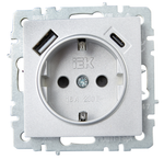Розетка с заземлением  IEK BR-R14-16-U22-018-K47