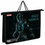 Папка на молнии с ручками ПИФАГОР А4, 1 отделение, пластик, ручки-шнурок, "Space warrior", 270866