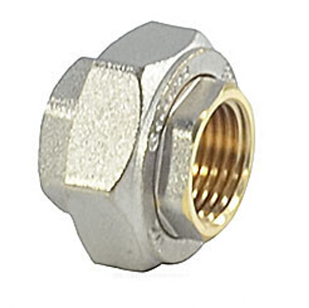 Соединитель латунь никель американка Ду 15 (1/2") прямой ВР/ВР 9012 ГОСТ 32585-2013 Aquasfera 9012-01