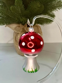 Елочное украшение "Мухомор" 9 см