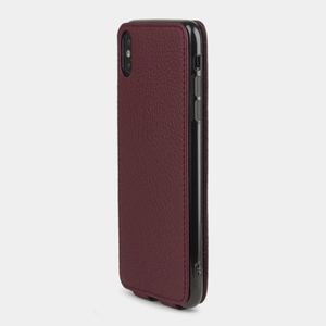 Чехол для iPhone XS Max из натуральной кожи теленка, бордового цвета