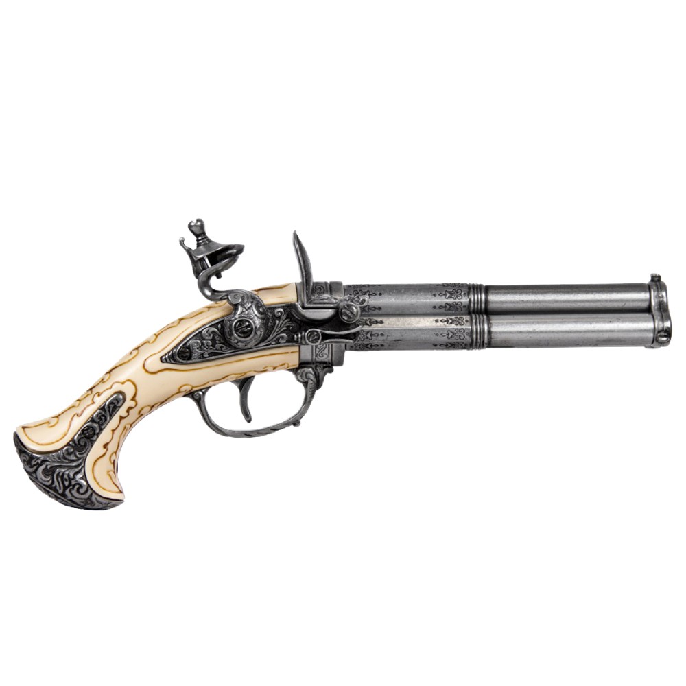 Denix Пистоль 3-х ствольный, системы Флинтлок, Франция 18 в.