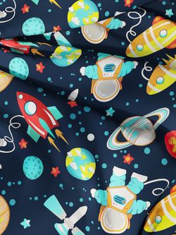Наволочка комплект 2шт перкаль Сказка "Космонавт" 40х40 см на молнии