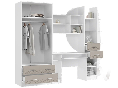 Стенка Детская Юниор-2 (белый/шарли мокко)